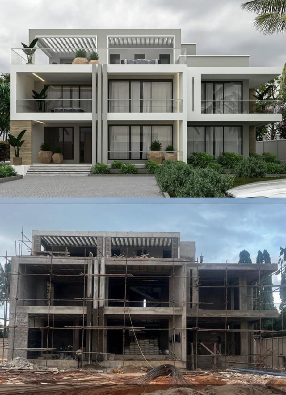 ArcGRAB before and after villa construction comparison