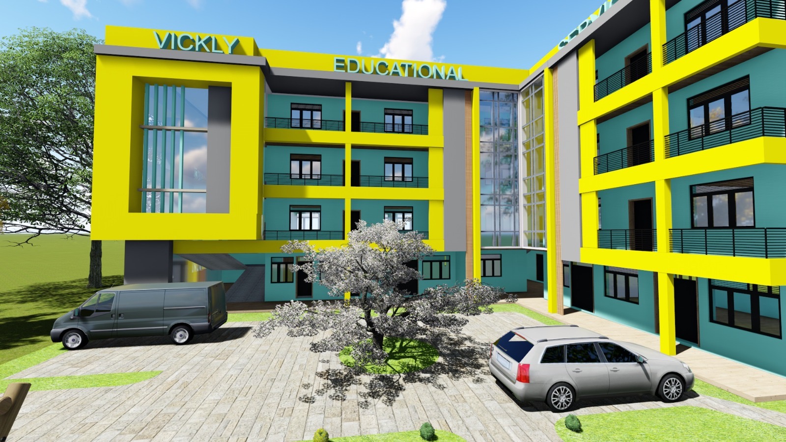 Educational campus render by ArcGRAB