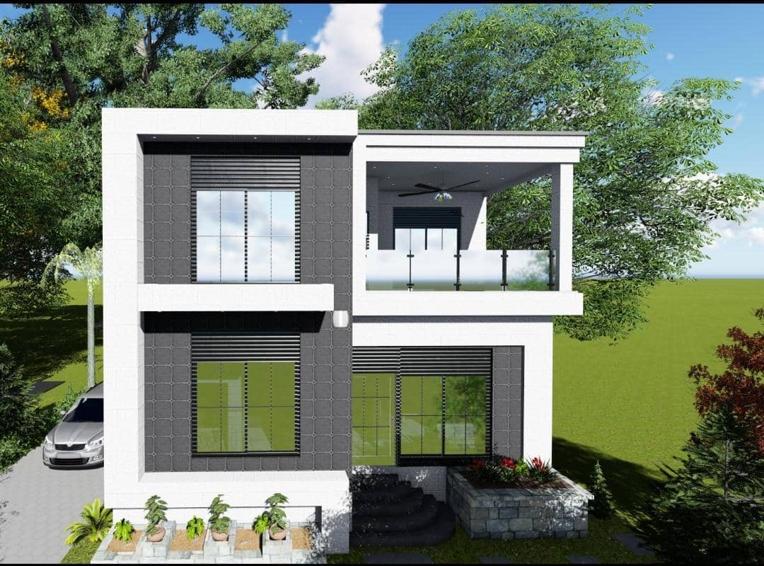 Two-storey modern residential render